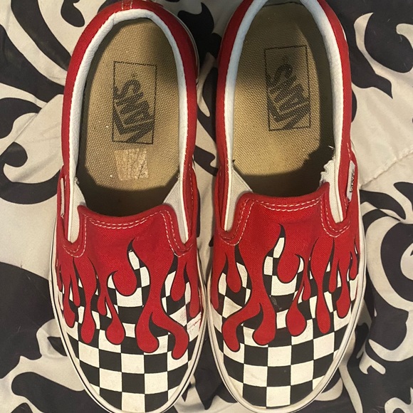 Vans Shoes - Red Drip Slip-on Vans